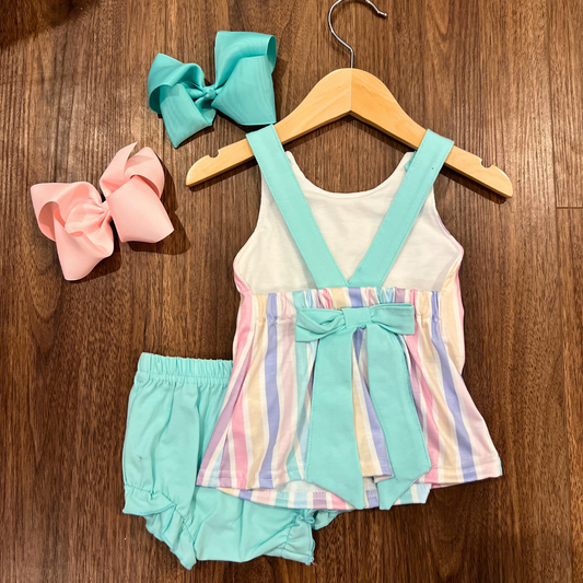 Cotton Candy Stripe Bloomer Set