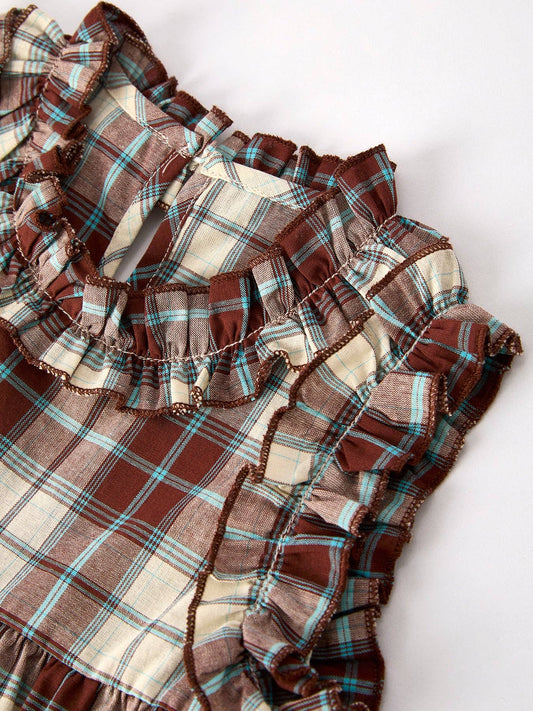 Girls Café Cutie Plaid Set