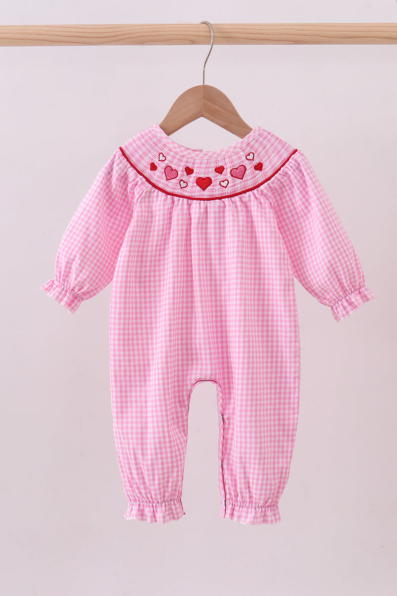 Gingham Hearts Romper