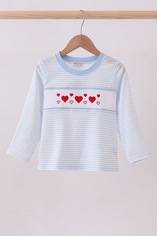 Blue Stripes & Hearts Tee