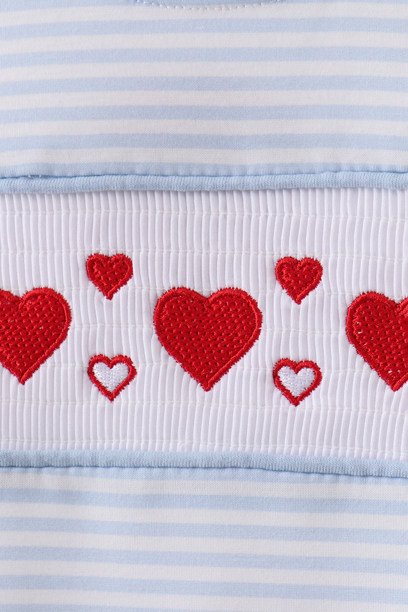 Blue Stripes & Hearts Tee