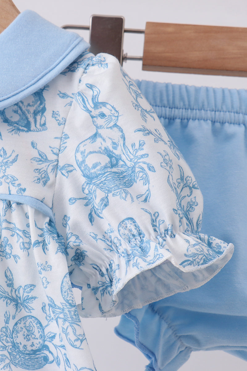 Blue Bunny Toile Set