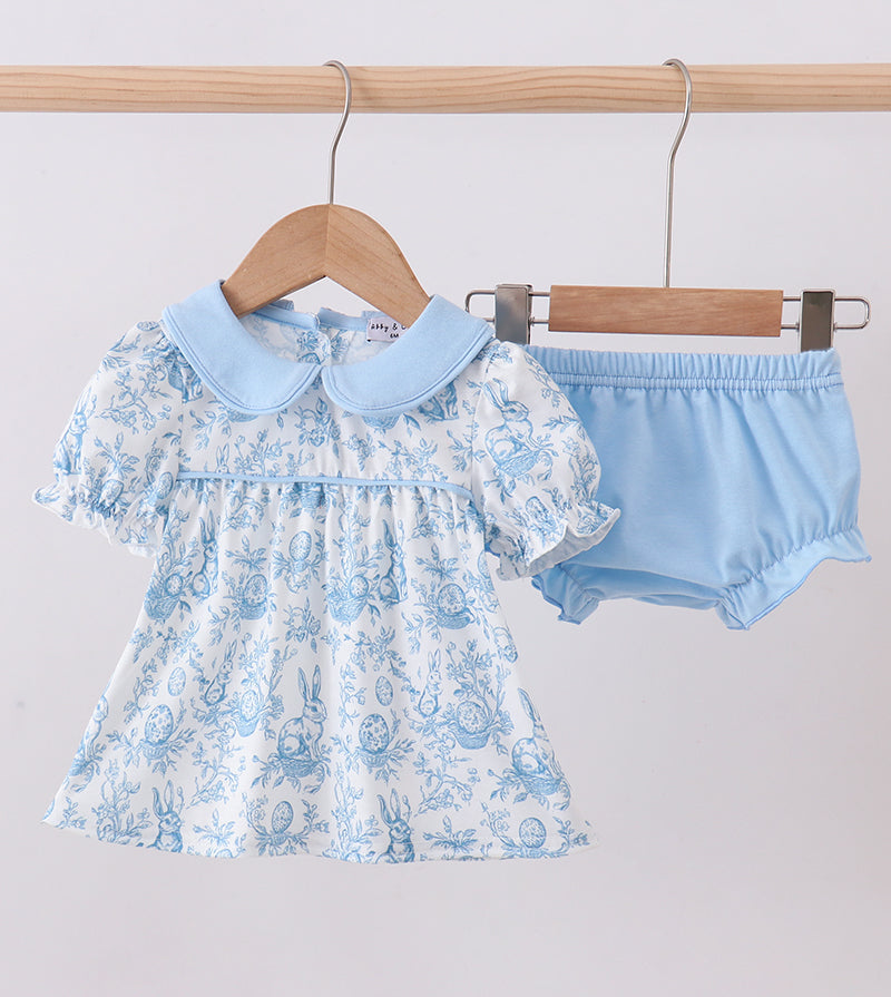 Blue Bunny Toile Set