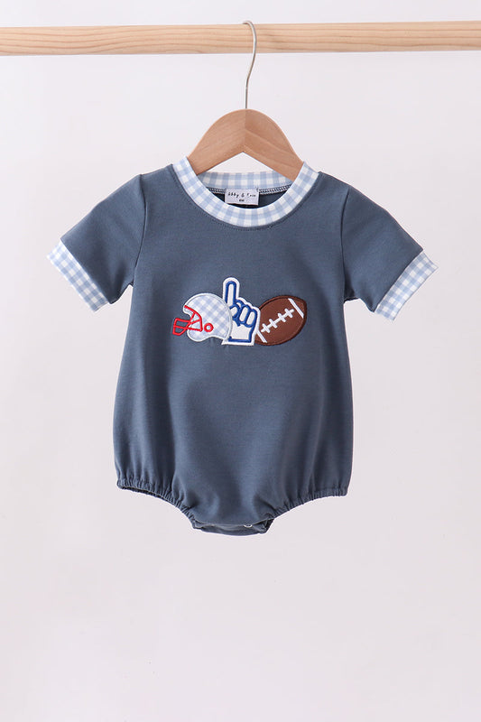 Blue Football Romper