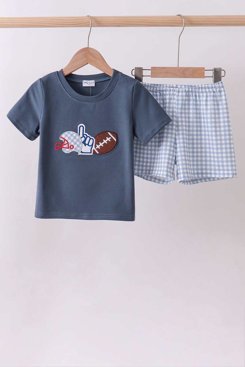 Blue Football Shorts Set