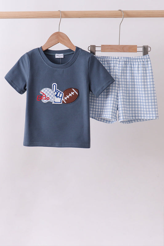 Blue Football Shorts Set