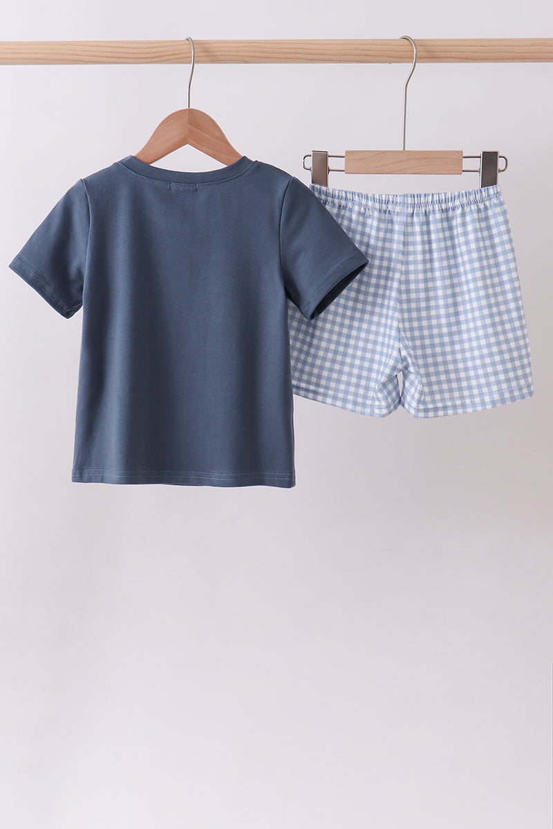 Blue Football Shorts Set