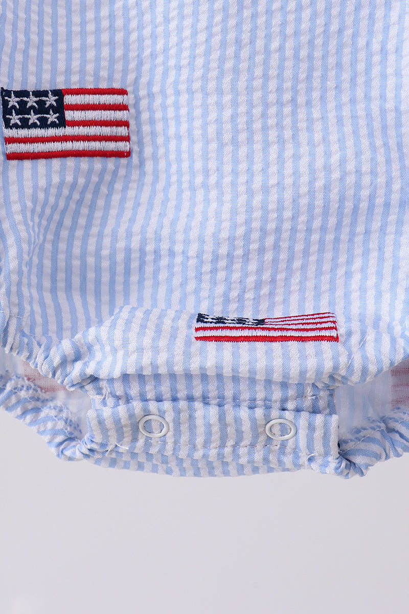 Seersucker Flag Romper