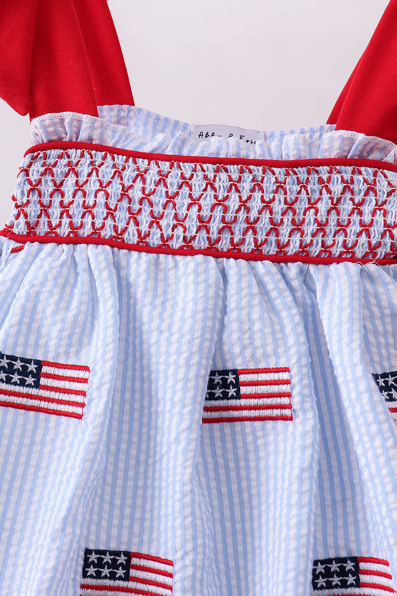 Seersucker Flag Ruffle Set