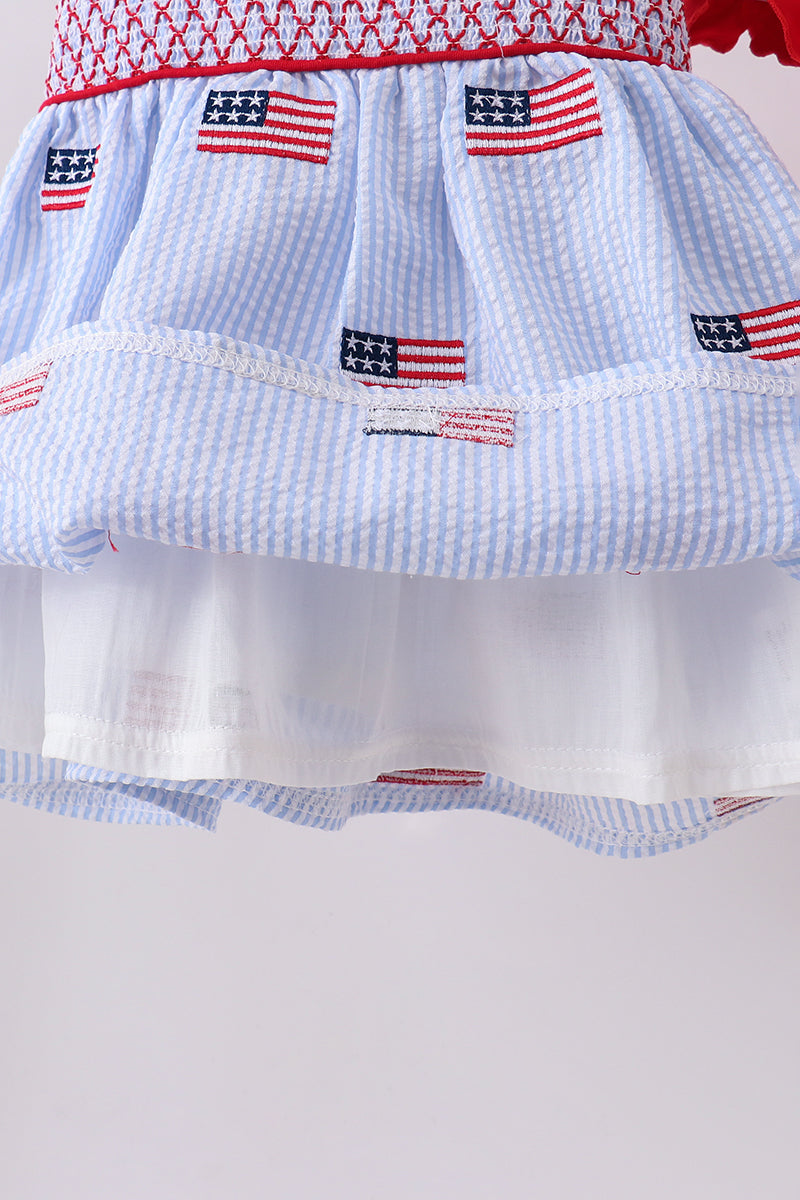 Seersucker Flag Ruffle Set
