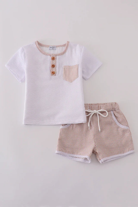 Coastal Seersucker Shorts Set
