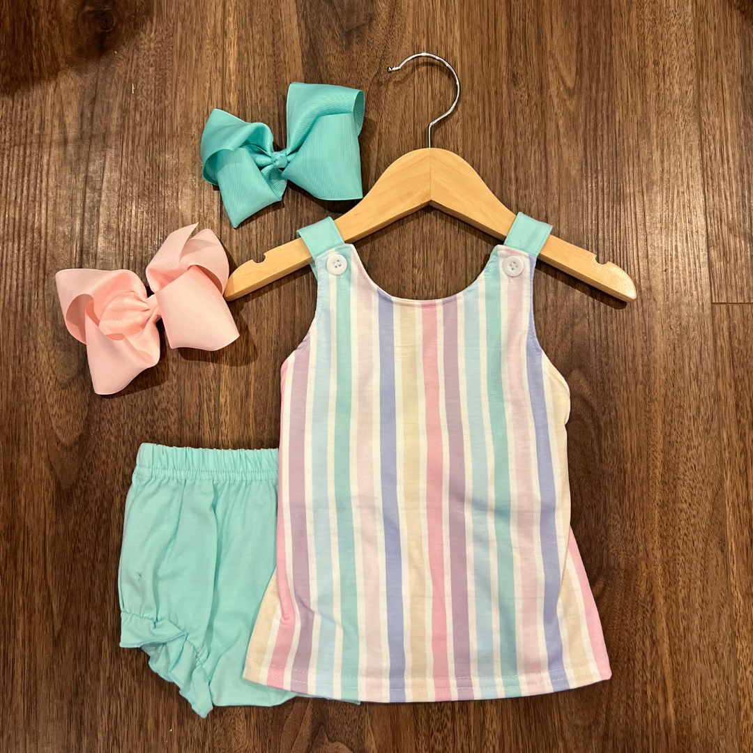Cotton Candy Stripe Bloomer Set