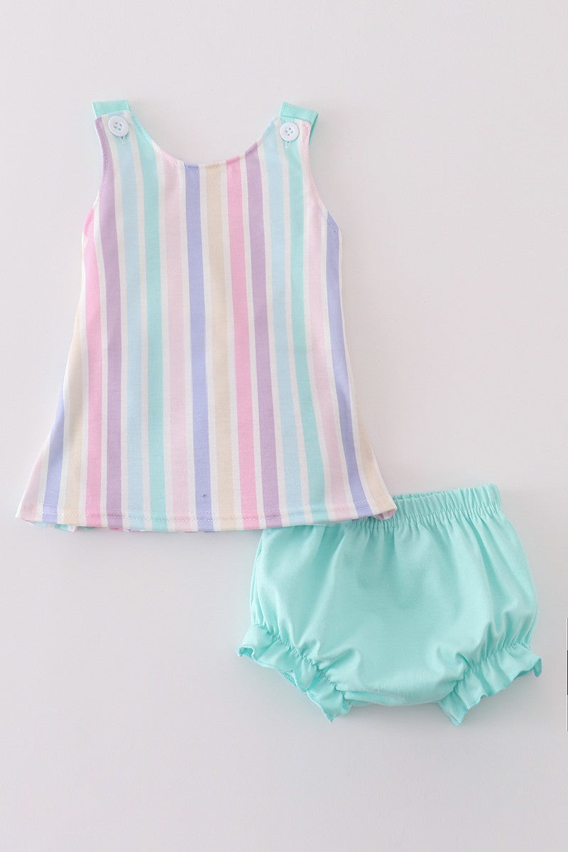Cotton Candy Stripe Bloomer Set