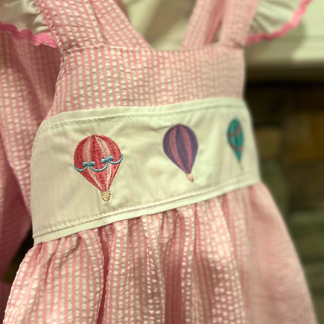 Hot Air Balloon Set – Pink Seersucker