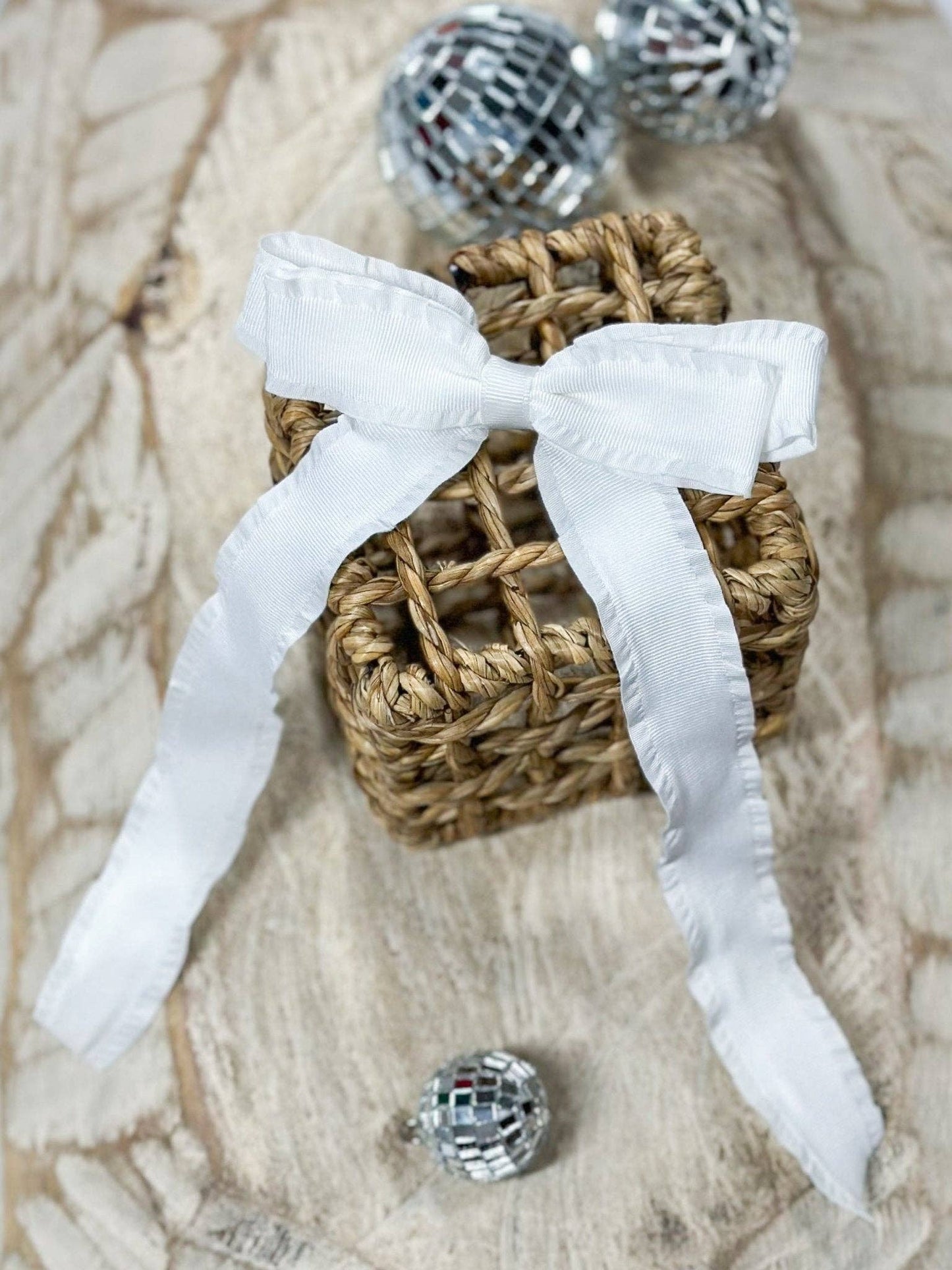 Ruffle Edge Ribbon - White