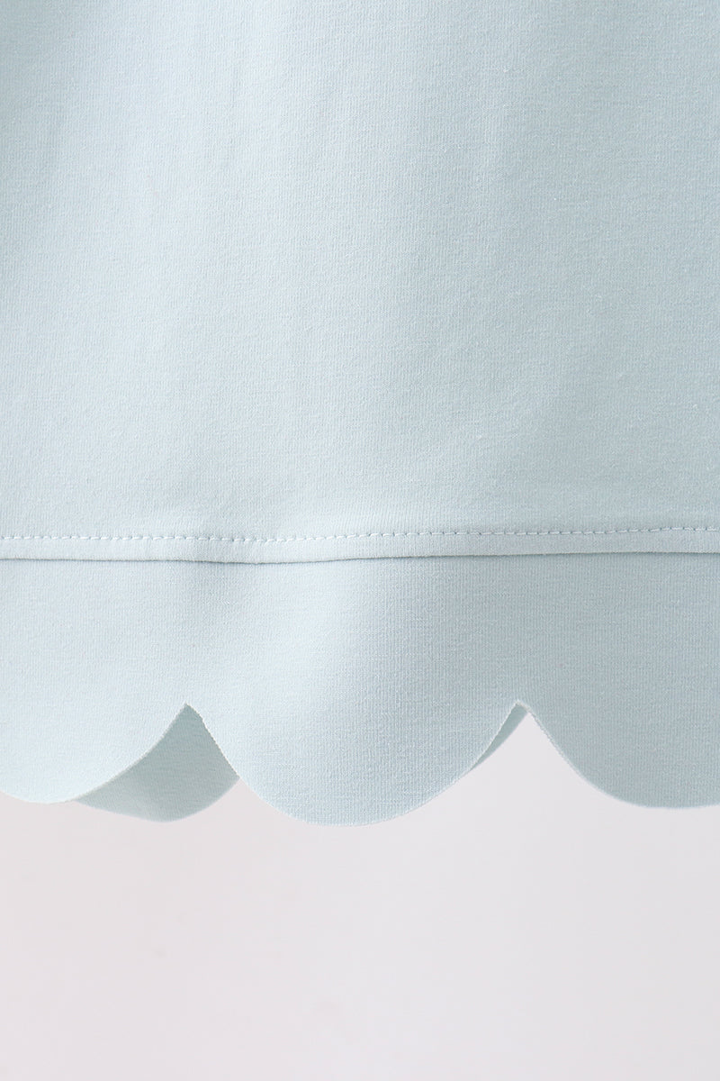 Scalloped Shorts Set - Turquoise