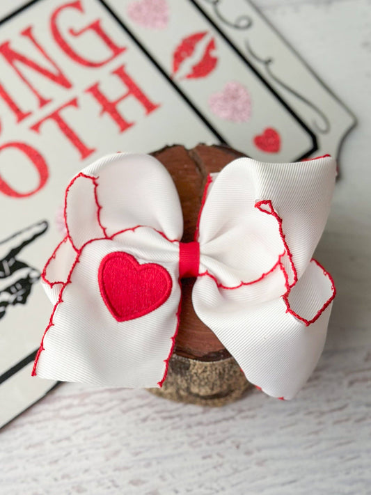 Heart Moonstitch Headband Bow
