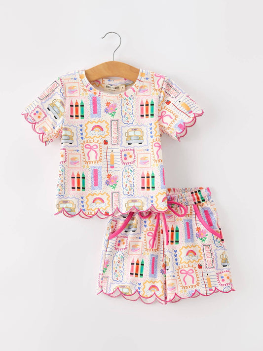 School Cutie Shorts Set