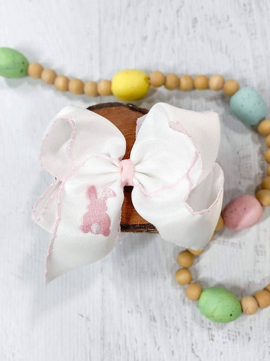 Bunny Moonstitch Embroidered Bow