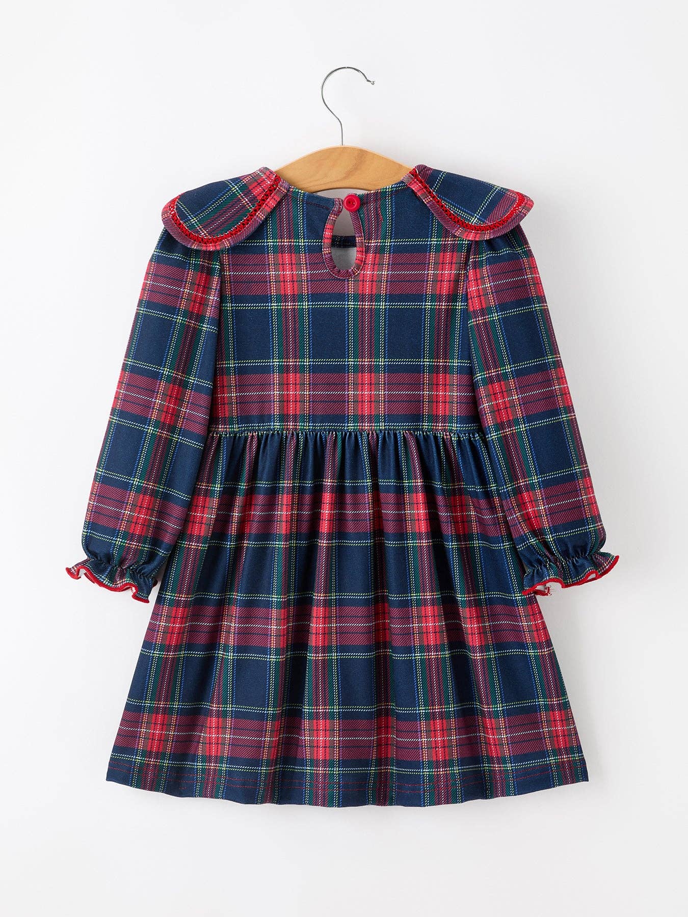 Plaid Petal Collar Dress
