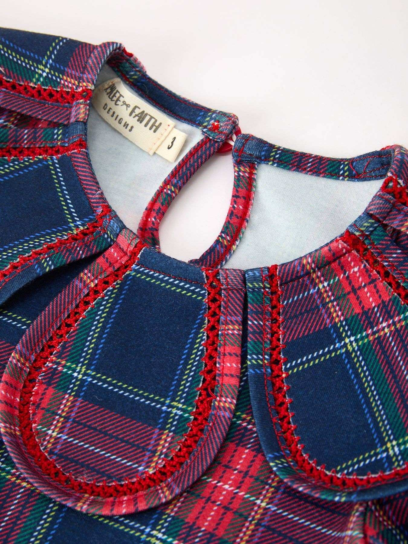Plaid Petal Collar Dress