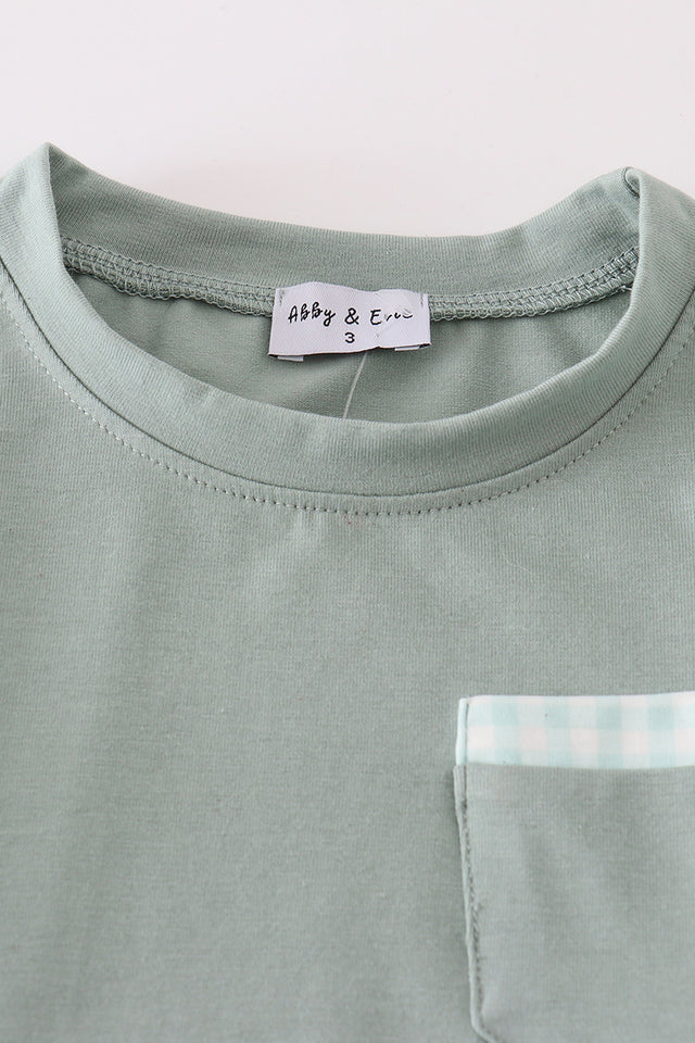 Sage Gingham Shorts Set