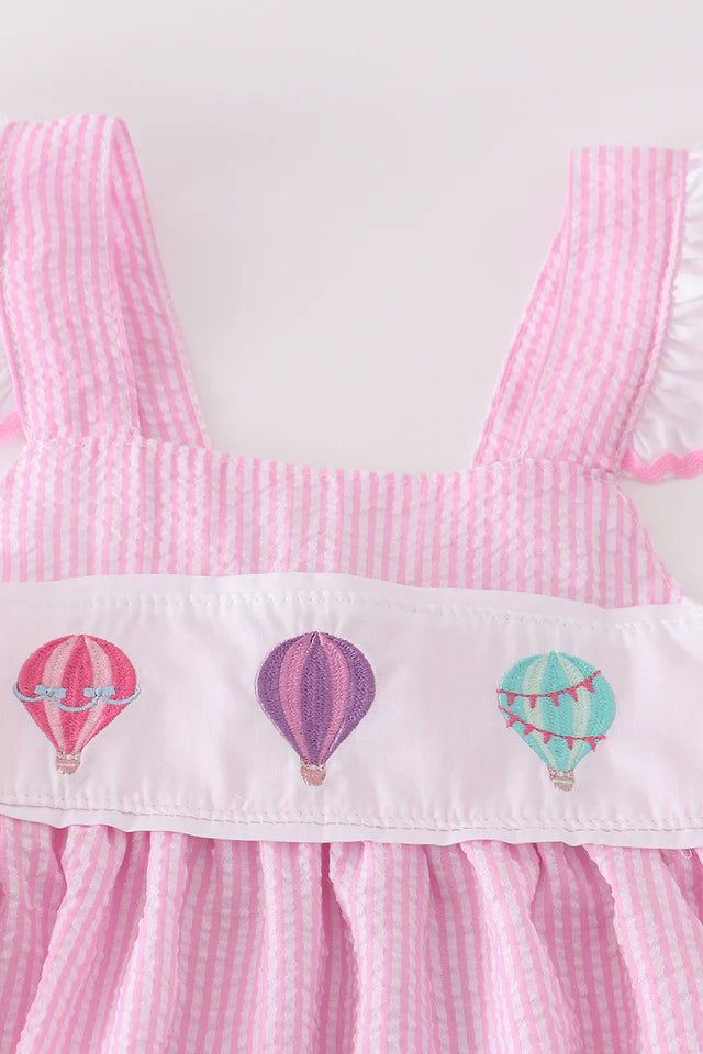 Hot Air Balloon Set – Pink Seersucker