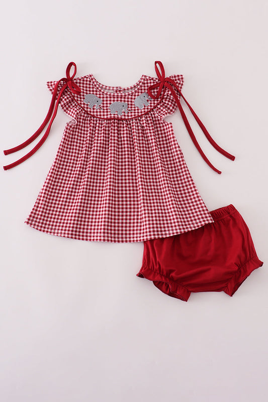 Elephant Check Bloomer Set