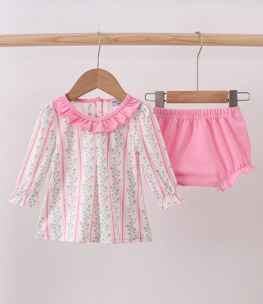 Floral Tulip Ruffle Bloomer Set