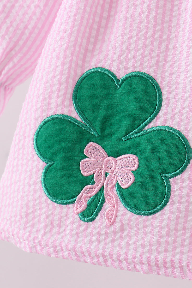 Lucky Clover Seersucker Bloomer Set