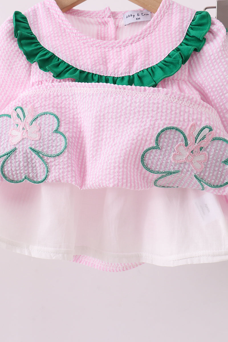 Lucky Clover Seersucker Bloomer Set