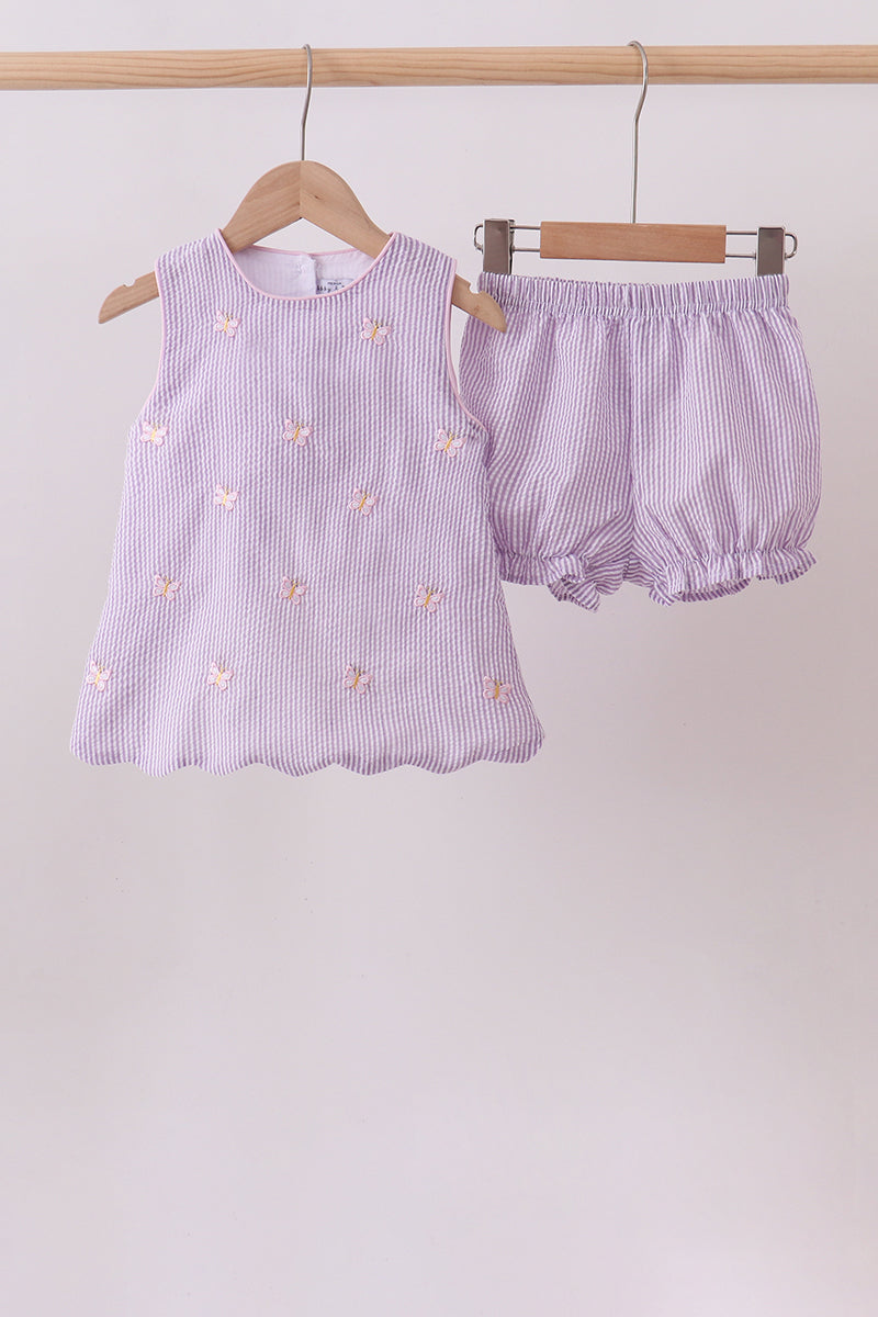 Purple Butterfly Bloomer Set