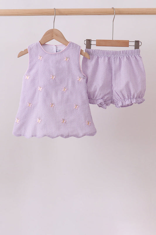 Purple Butterfly Bloomer Set