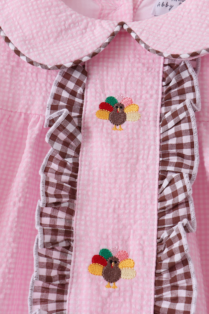 Pink & Brown Turkey Pants Set