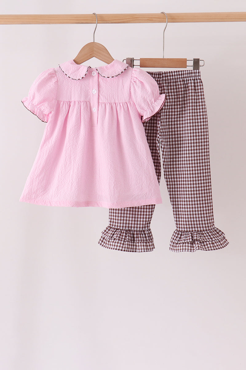 Pink & Brown Turkey Pants Set