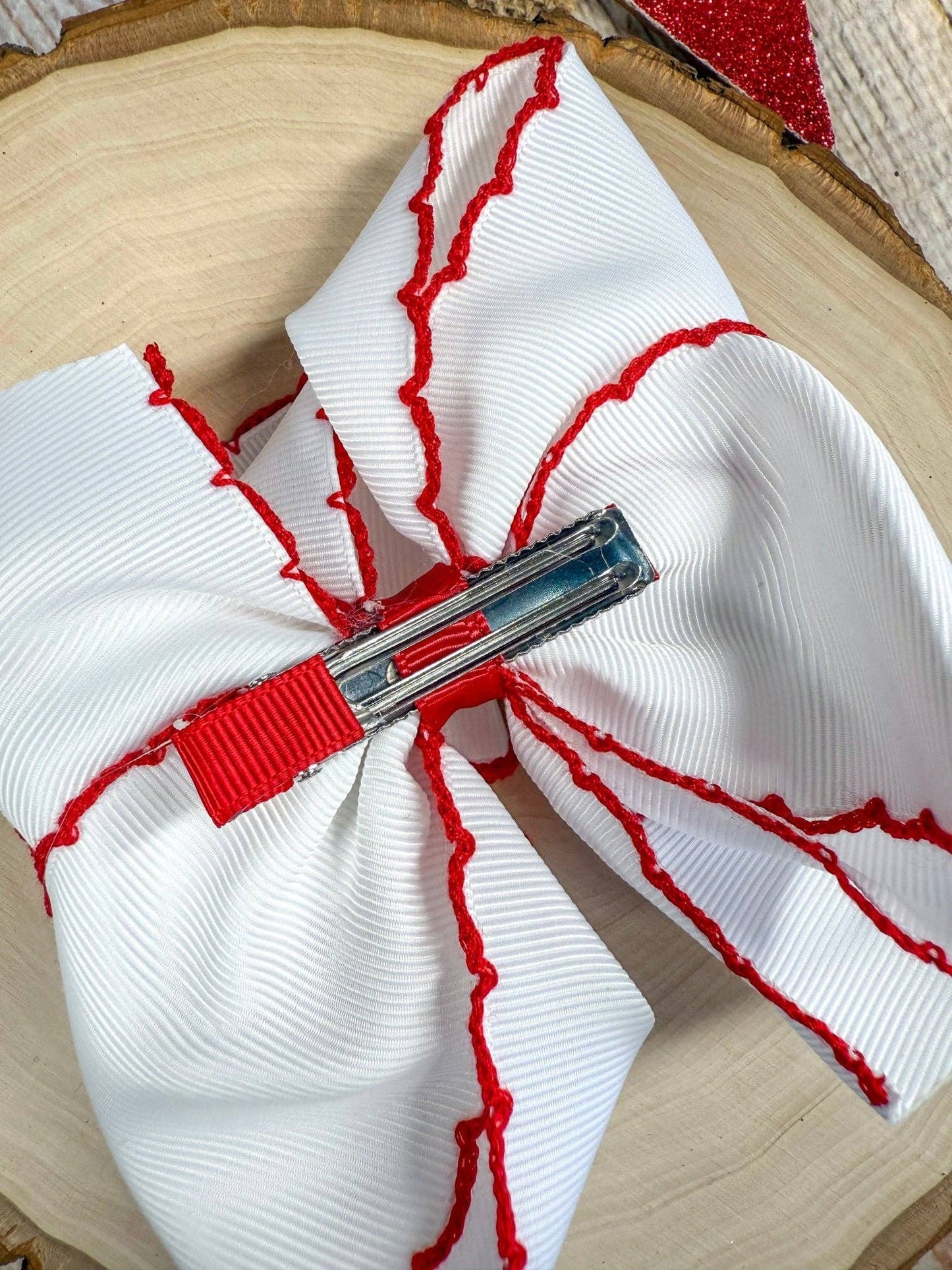 American Flag Embroidered Bow