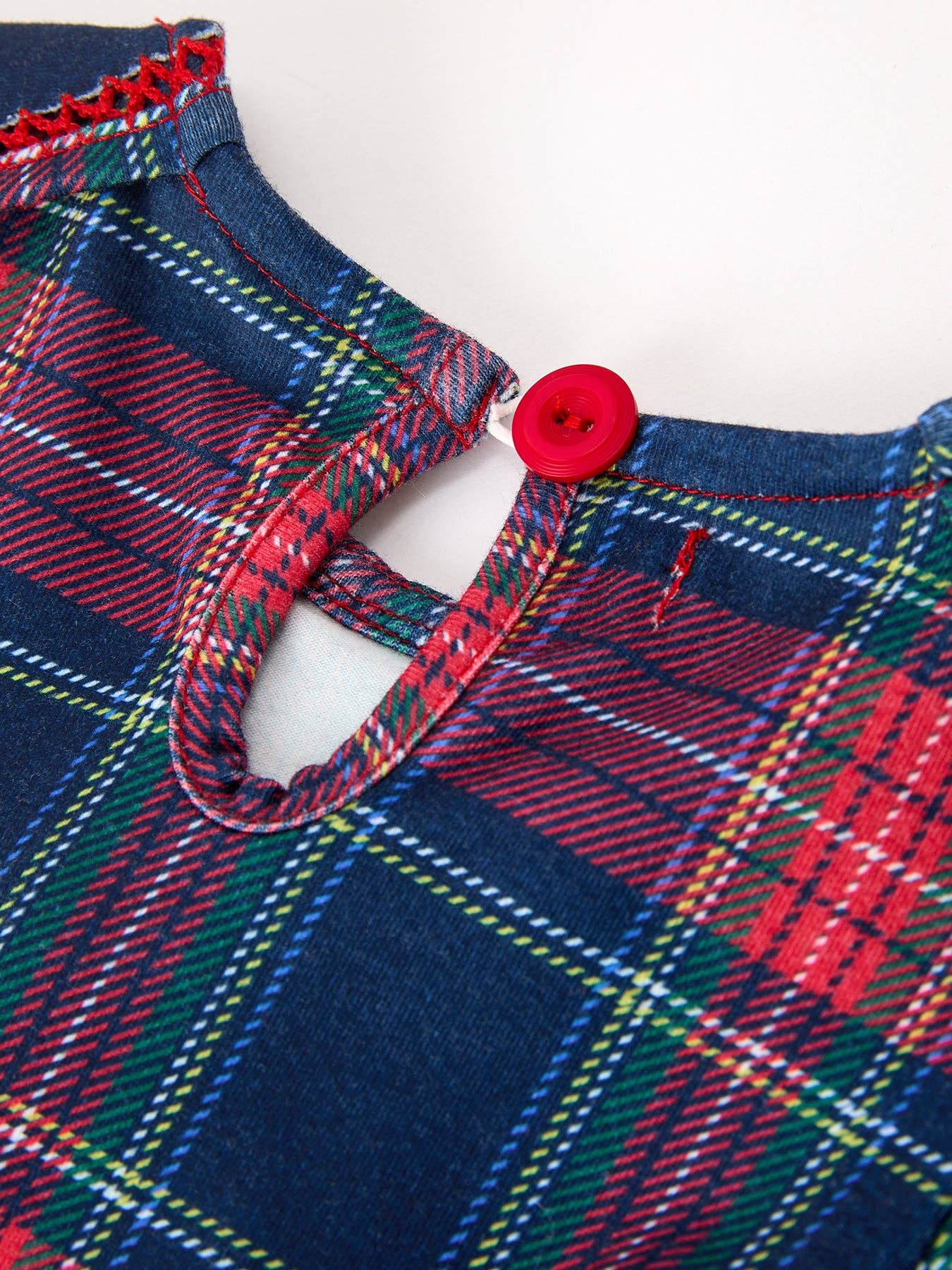 Plaid Petal Collar Bloomer Set