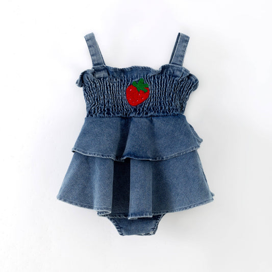 Strawberry Dreams Denim Bubble