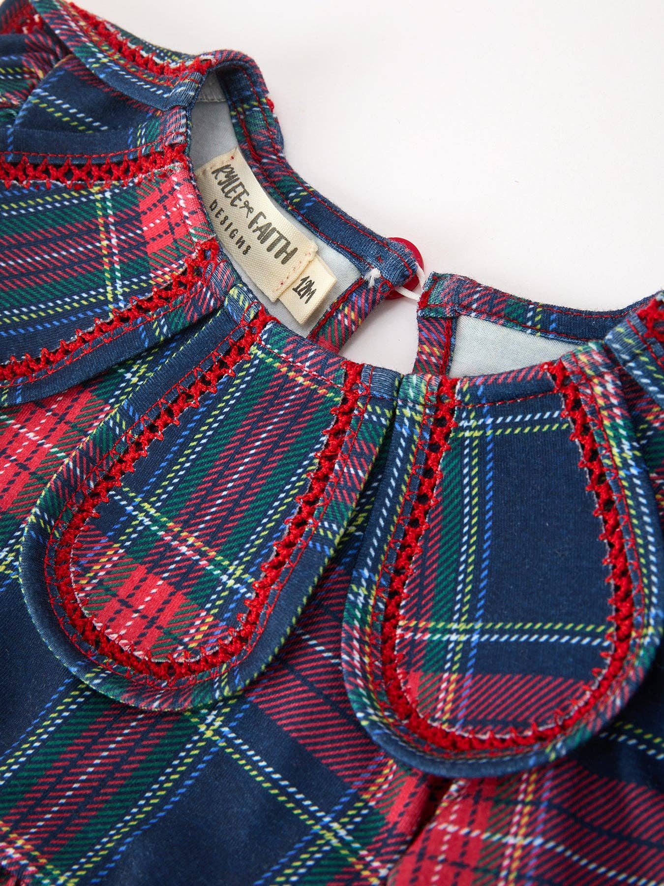 Plaid Petal Collar Bloomer Set