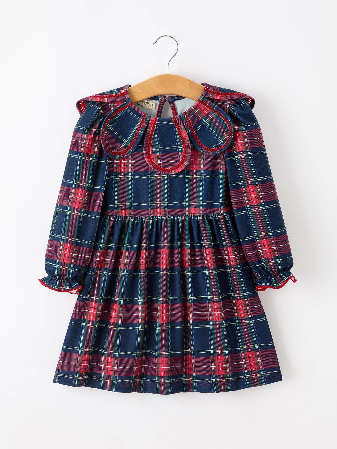 Plaid Petal Collar Dress