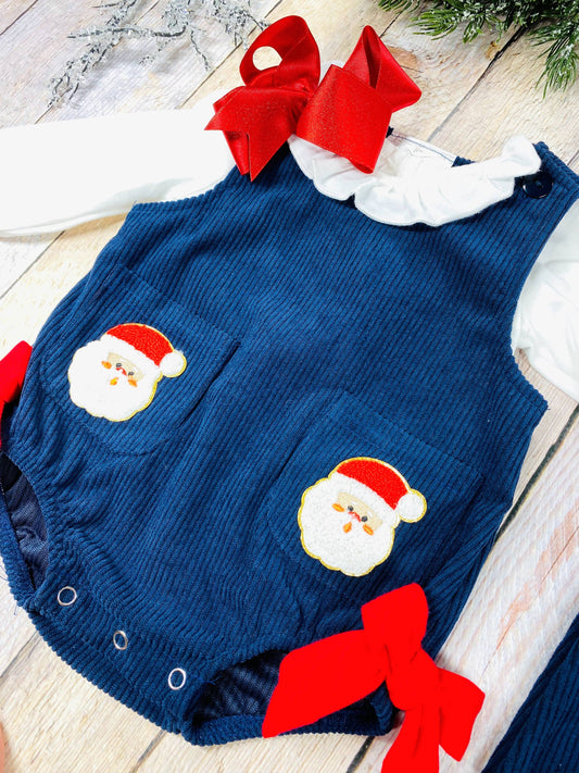 Santa & Bows Corduroy Bubble