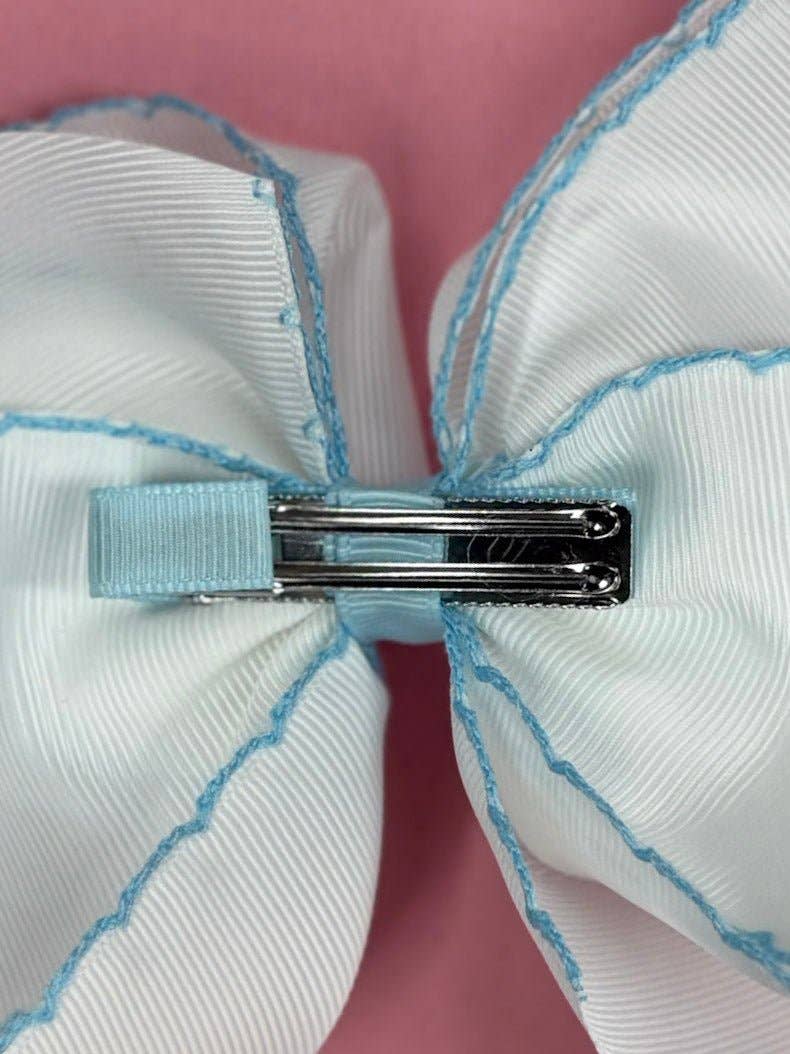 Baby Blue Moonstitch Bow