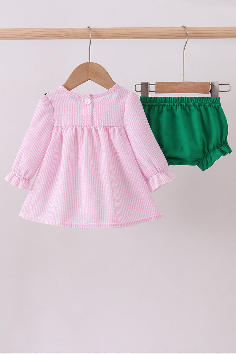 Lucky Clover Seersucker Bloomer Set